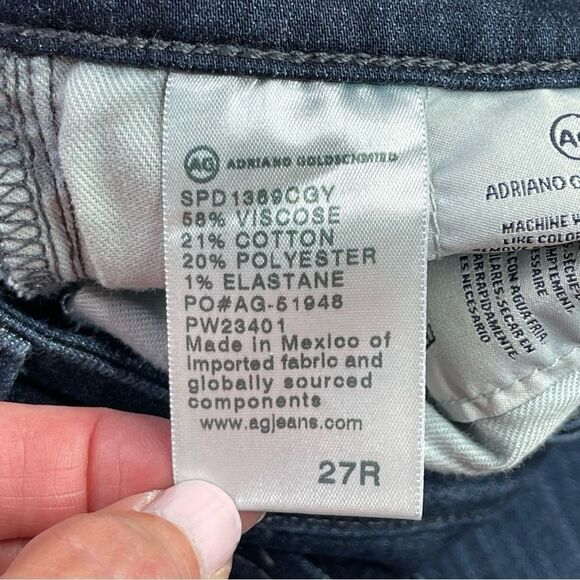 Ag Adriano Goldschmied Legging Ankle Jeans Women’s 27 Dark Wash Super Skinny - Picture 7 of 13